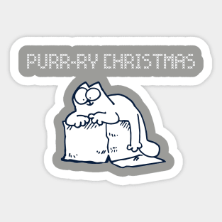 Simon's Cat Purry Christmas Red Sticker